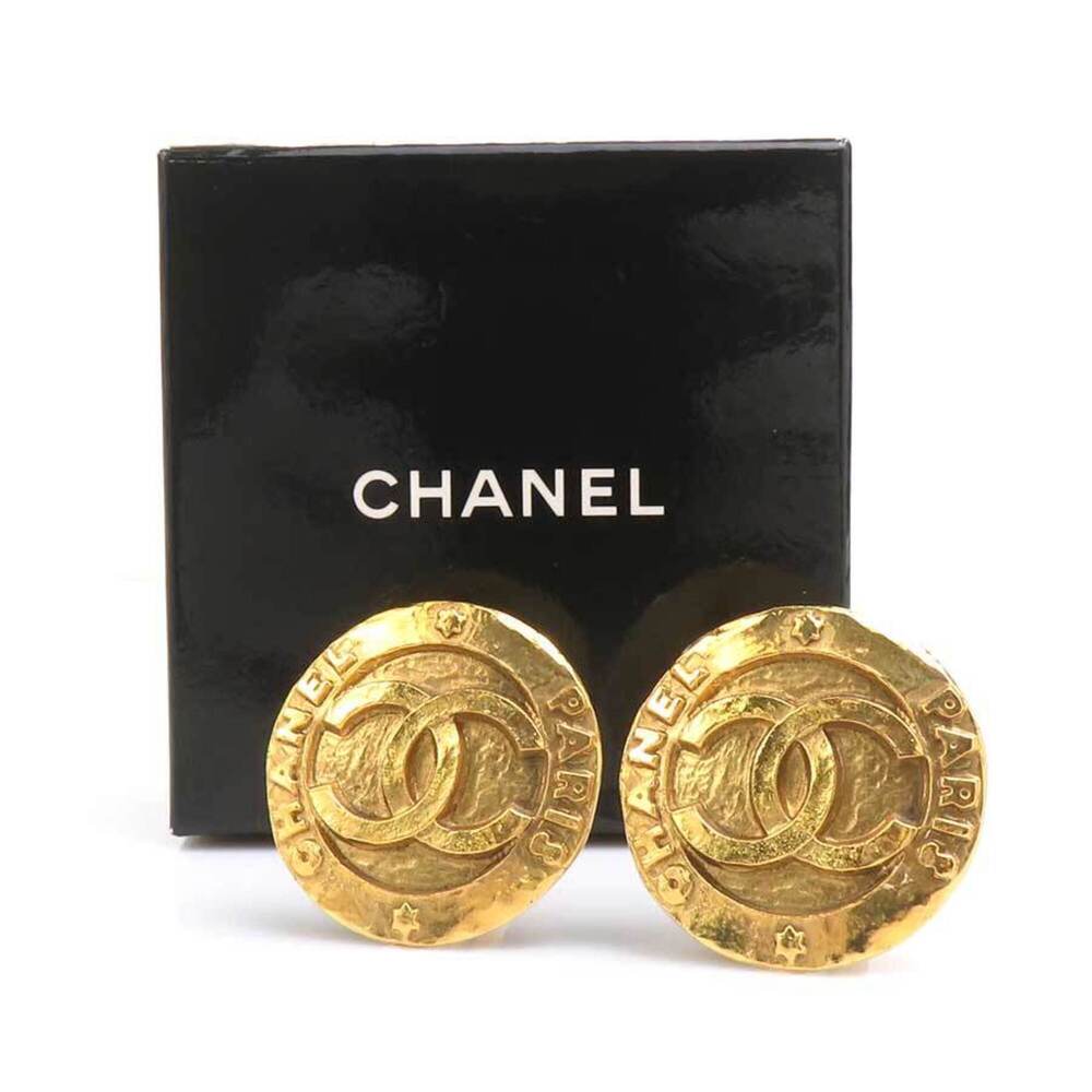 CHANEL Gold Logo Earrings - Picture 13 of 13